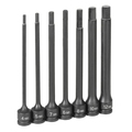 Grey Pneumatic SKT SET 3/8" DR 7PC 6" LENGTH METRIC HEX GP1267MH